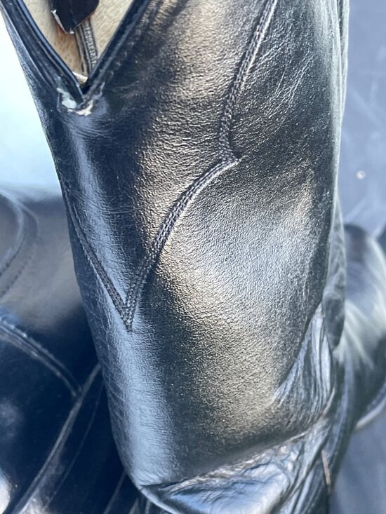 Tony Lama Black Leather Cowboy Boots Size 9D Mens Embroidered Western Style 5984 main image 9